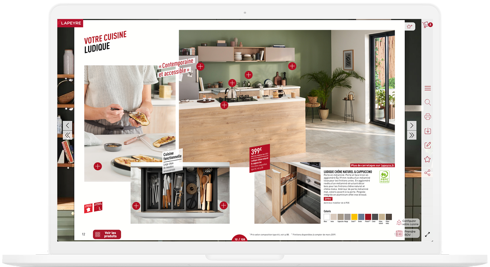 Catalogue interactif avec panier intégré